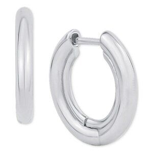And Now This Highly Polished Small Hoop Earrings, 0.78" - Silver‎ Plated NWT